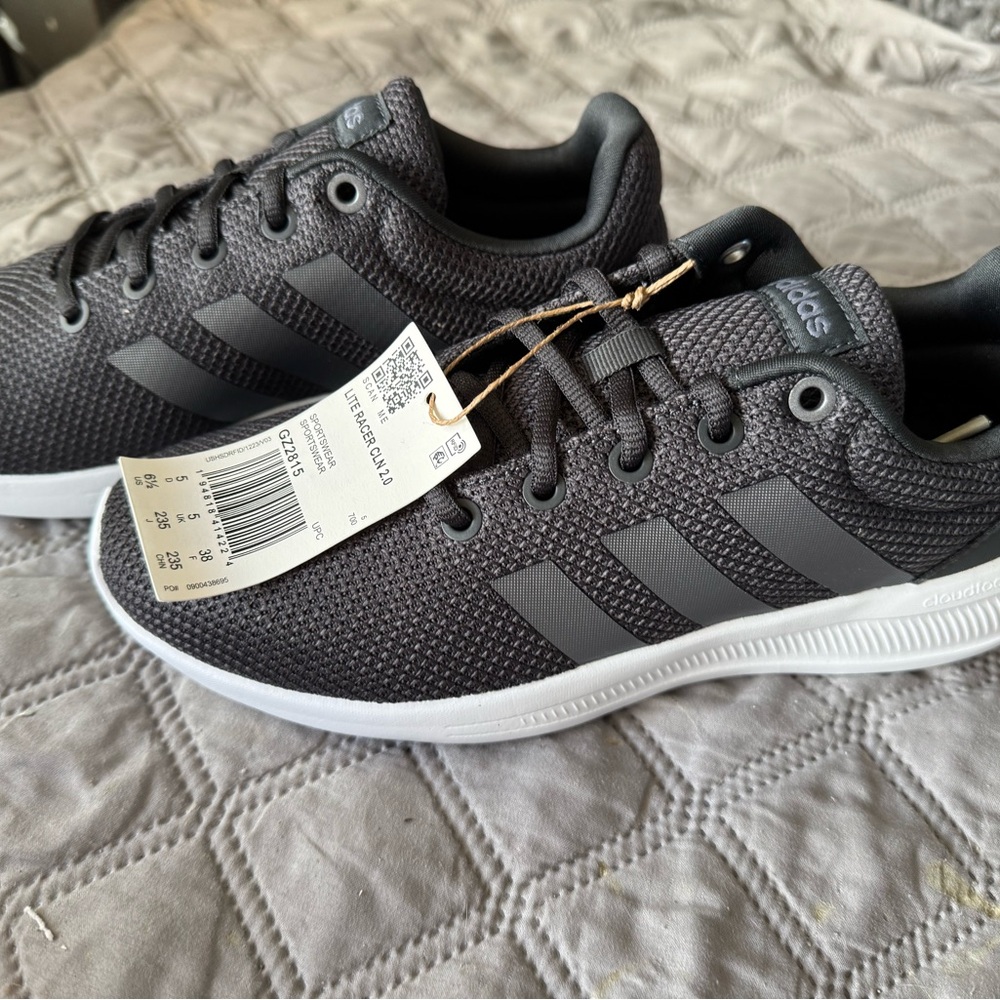 Adidas Lite Racer CLN 2.0 Charcoal and Light Gray Athletic Womens Shoes - NIB
